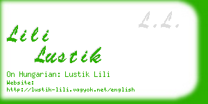 lili lustik business card